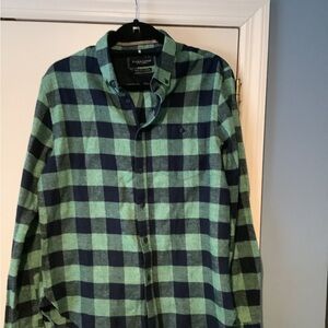 Denim & Flower Green and Blue Plaid Shirt